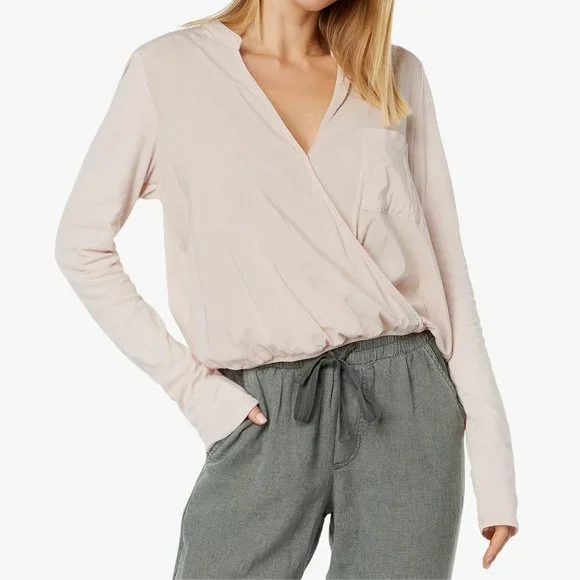 Splendid Tops Splendid Paige Long Sleeve Surplice Top Poshmark